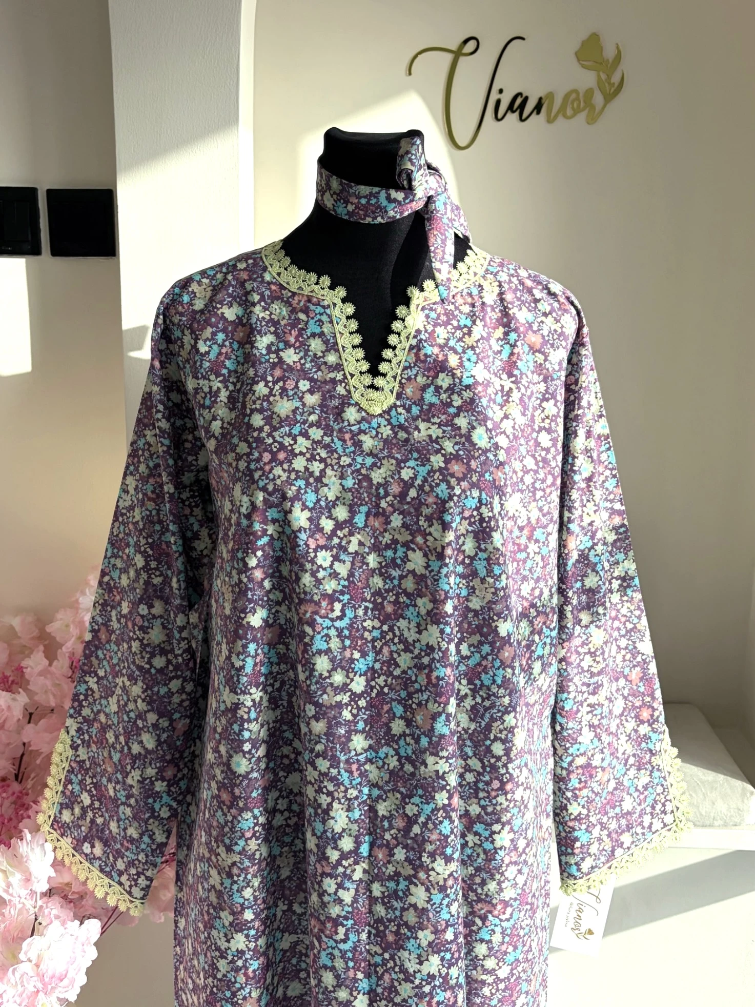 جلابية جاهزة قطن عمودي - 5001